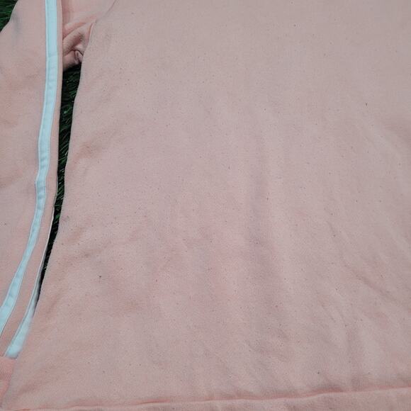 Adidas Classic 3-Stripe Crewneck Sweatshirt Womens Medium Peach Pink Logo - Picture 3 of 7